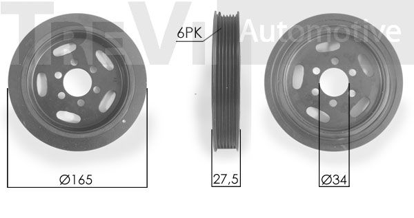 TREVI AUTOMOTIVE skriemulys, alkūninis velenas PC1094